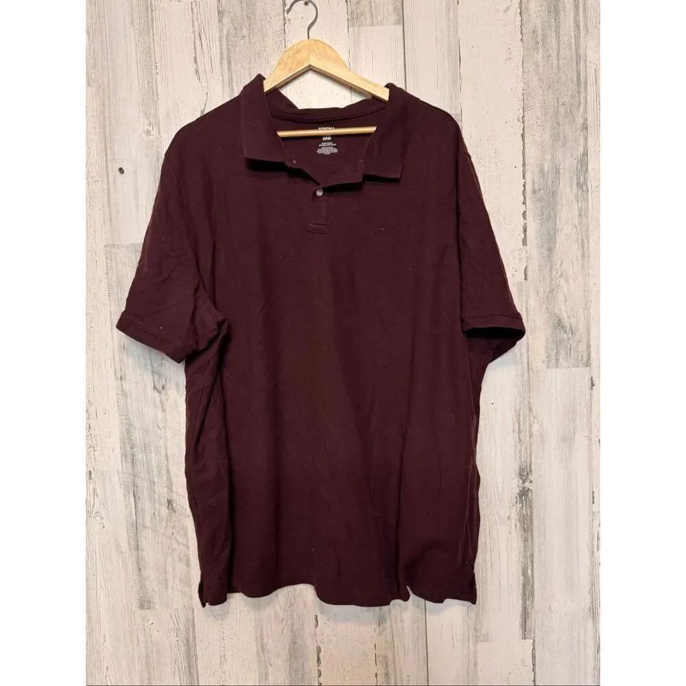 Sonoma Men’s Burgundy Polo Shirt 3XB Short Sleeve Cotton Blend Classic Fit